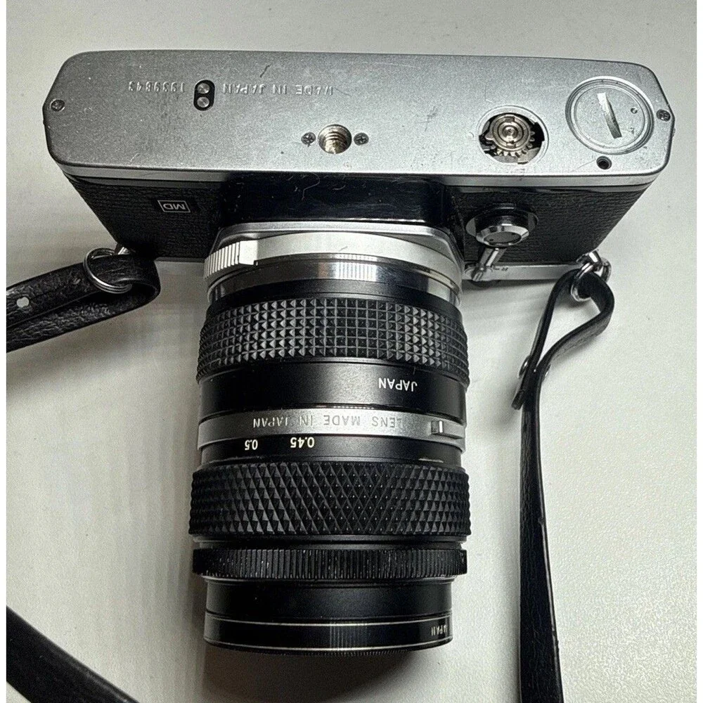 Olympus OM-1N Film Camera w/ OM-SYSTEM f/1.4 50mm Lens, Winder 2, Flash, Strap